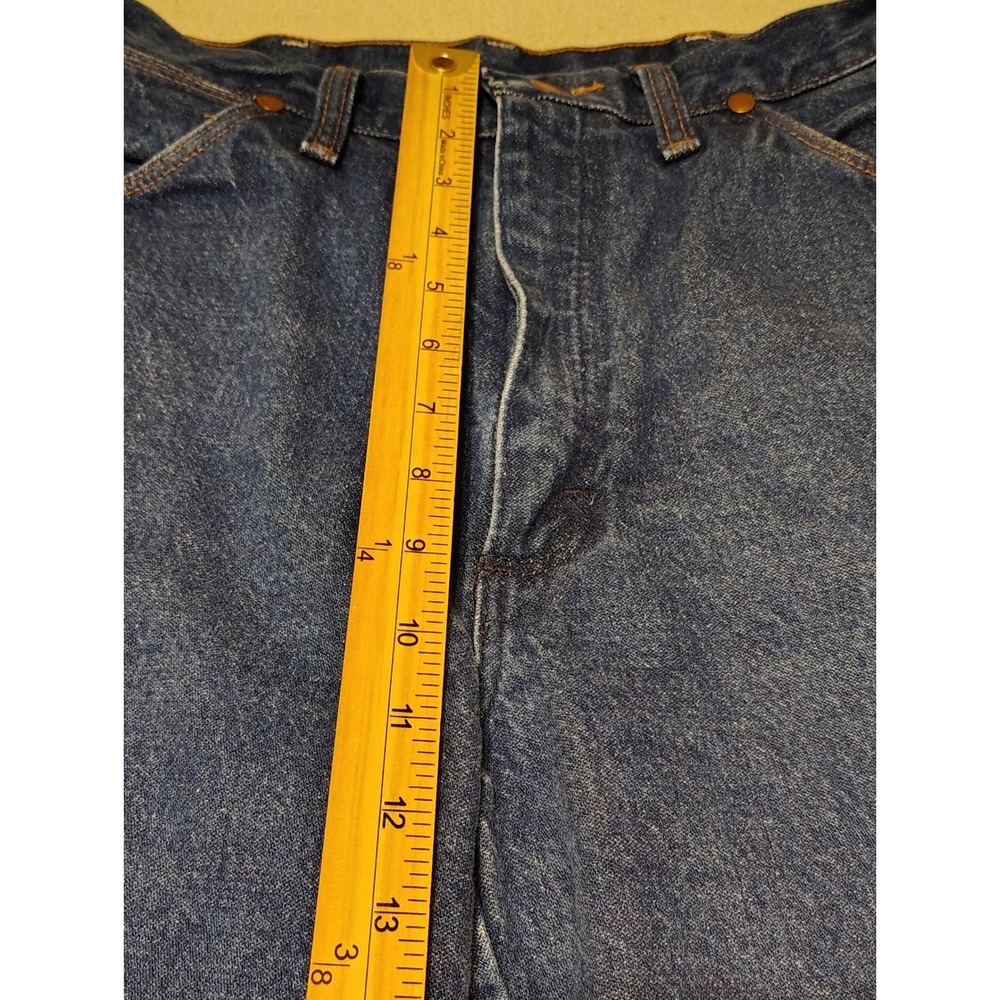 Wrangler Vintage High Waisted Straight Leg Jeans Dark Wash Made in USA 12 T - Picture 3 of 8